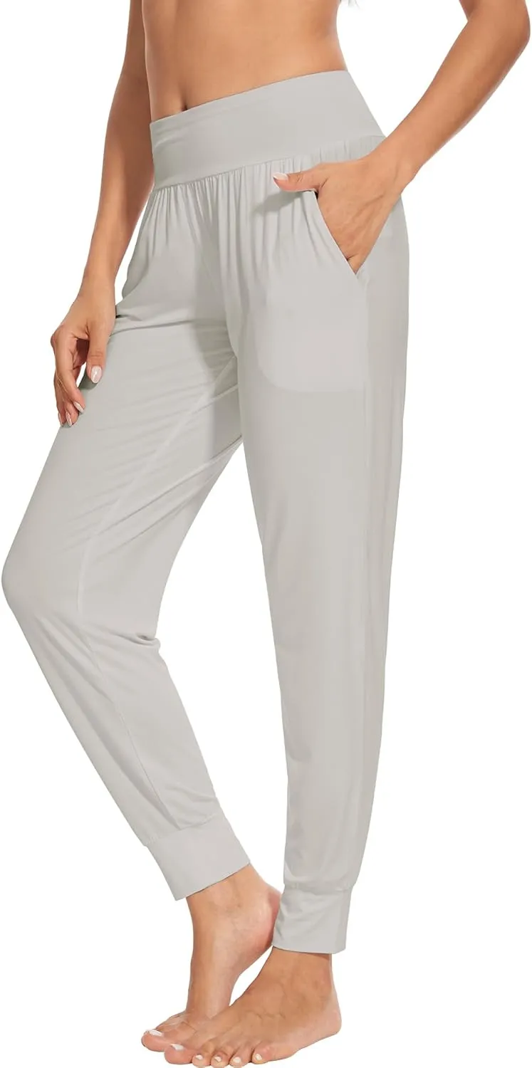 WiWi Women's Viscose from Bamboo Joggers Casual Pajama Pants Loose Yoga Bottoms Comfy Lounge Sweatpants with Pockets S-XXL