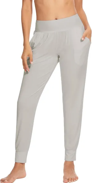 WiWi Women's Viscose from Bamboo Joggers Casual Pajama Pants Loose Yoga Bottoms Comfy Lounge Sweatpants with Pockets S-XXL