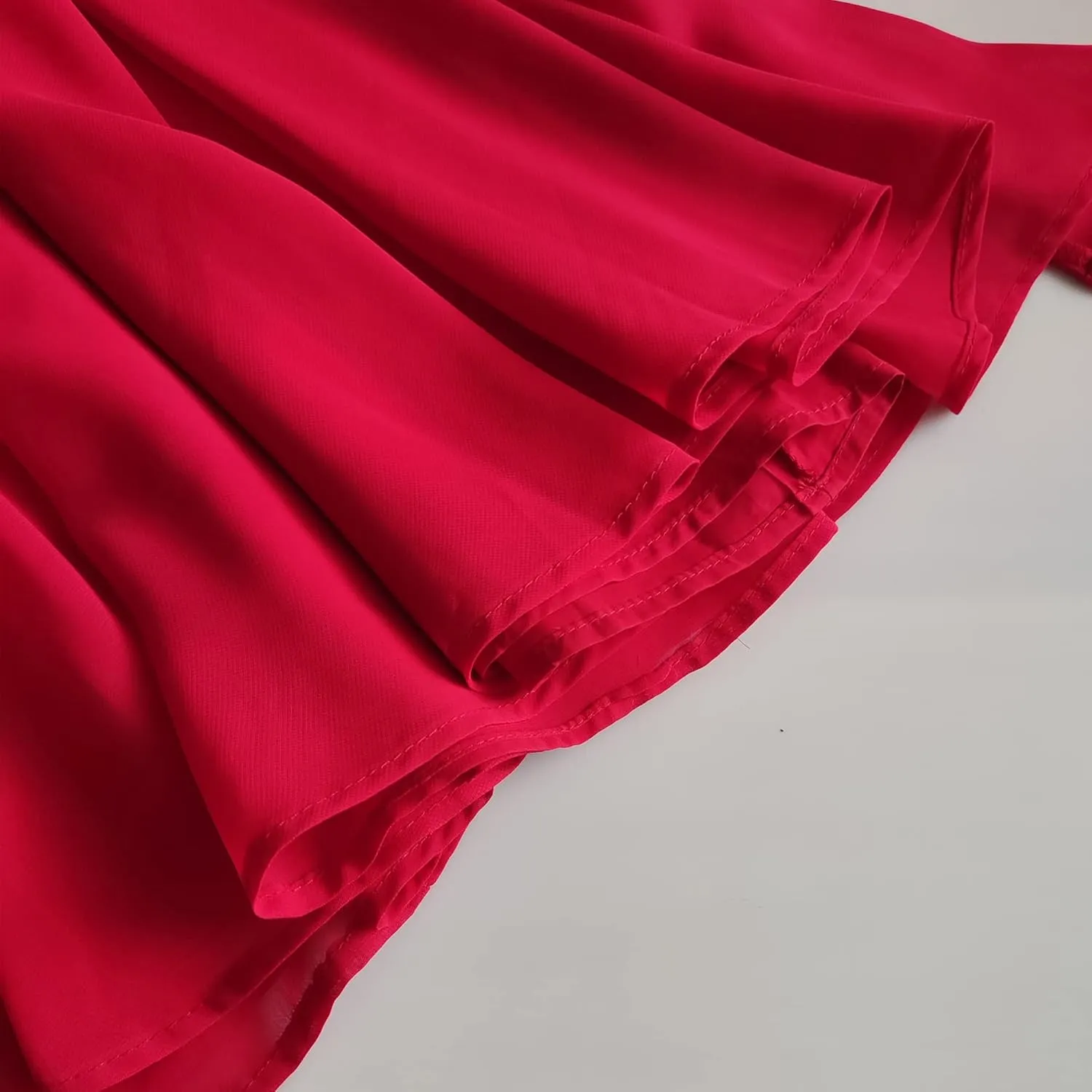 Women Full Ankle Length Elastic Pleated Retro Maxi Chiffon Long Skirt