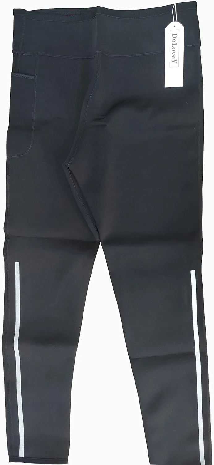 Women Sauna Pants Hot Sweat Neoprene Slimming Leggings High Waist Work Out Trousers
