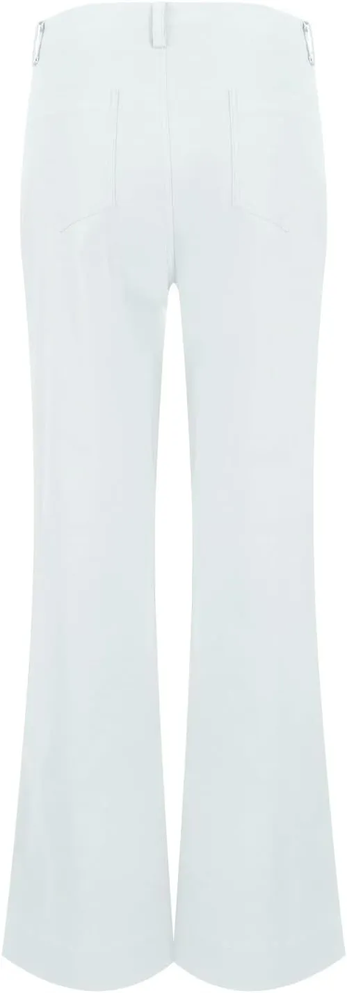 Womens Casual Stretch Twill Pants Classic Straight Fit Chino Pant High Waisted Work Outdoor Flare Pants with Pockets