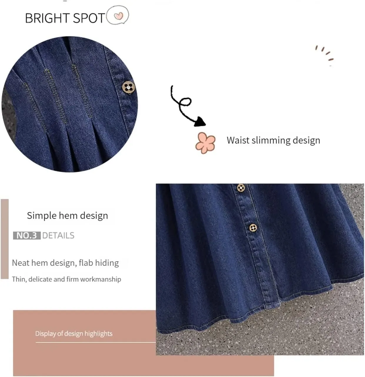 Women's Denim Skirt Casual midi Short Sleeved Single Button Denim Dress high Waisted Slim Fitting Denim Long Skirt