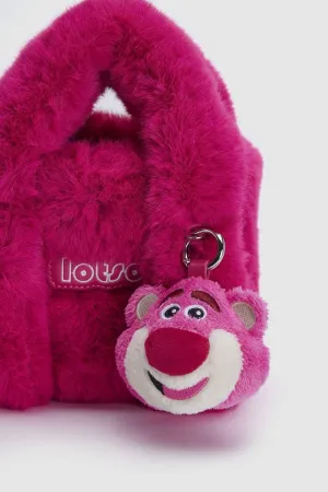 Women's Joy Shoulder Bag - Fluffy Tote Bag - Pink Puppy Doll CrossBody Handbag - Girl Women Birthday Cute Fuzzy Bucket Purse
