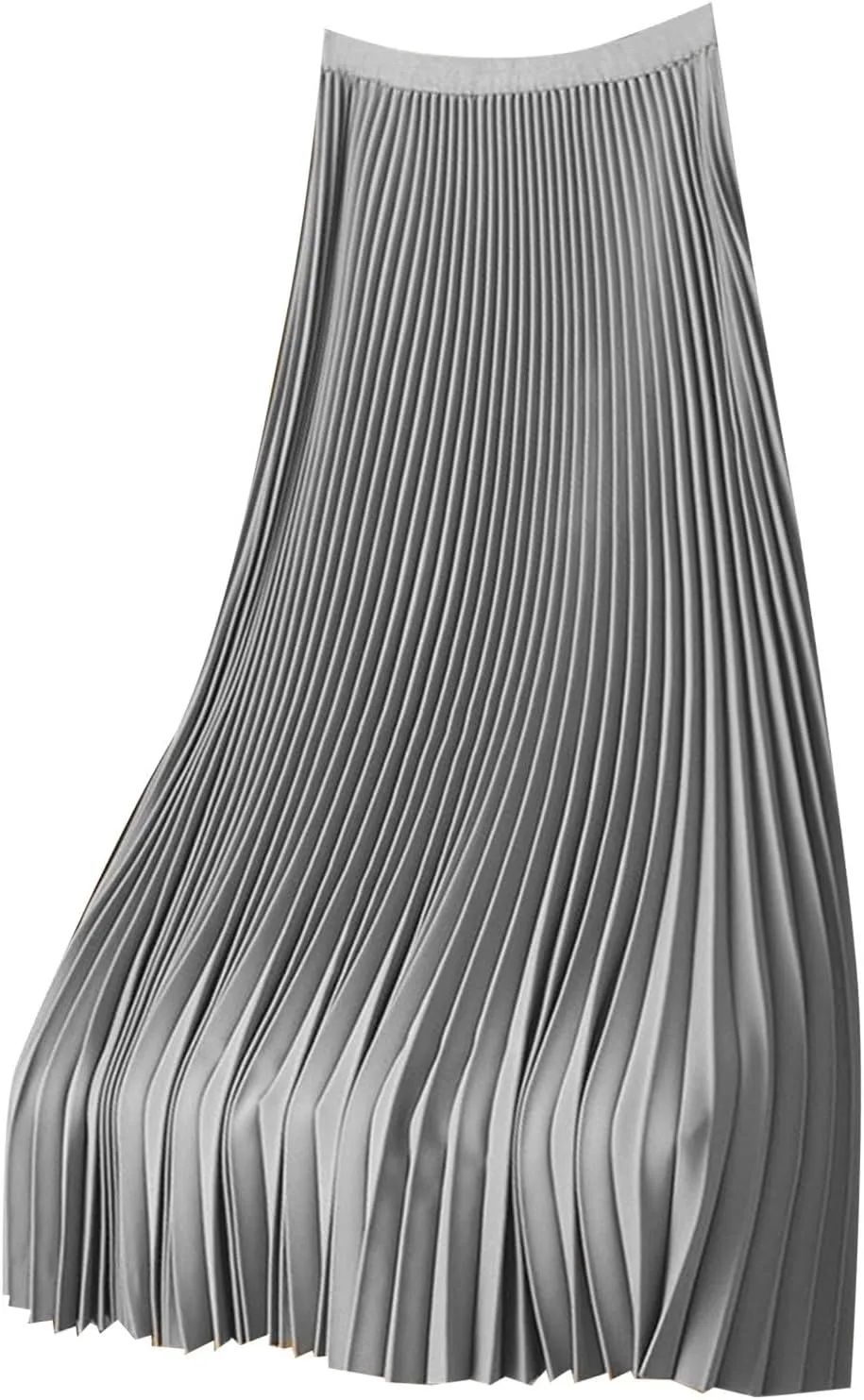 Women's Premium Accordion Pleated Maxi Skirt Flowy Shimmer High Waisted A-line Longline Skirts for Party Evening Dailywear
