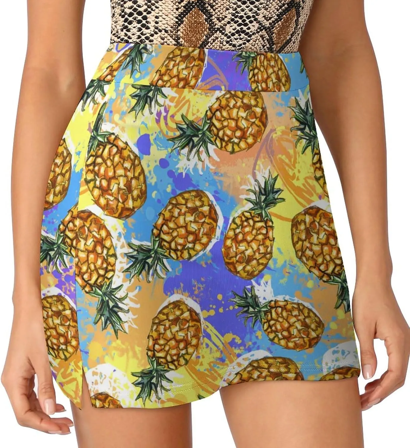 Women's Tennis Skirt Funny Pattern Athletic Golf Skorts for Woman with Pockets Summer Mini Skirts Workout Outfits