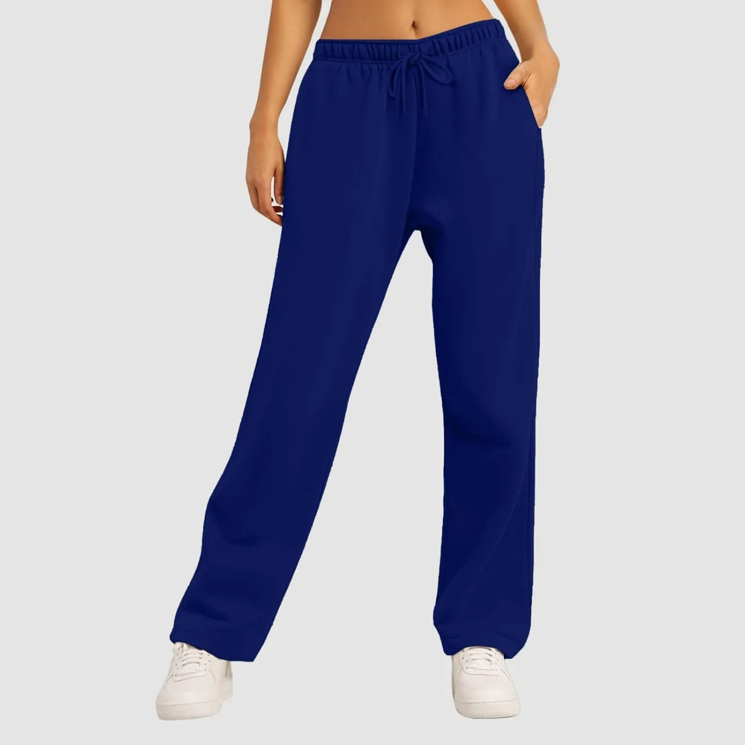 Womens Wide Leg Sweatpants Casual High Waist Baggy Sweatpants Boyfriend Fleece Jogger Pants with Pockets Trousers