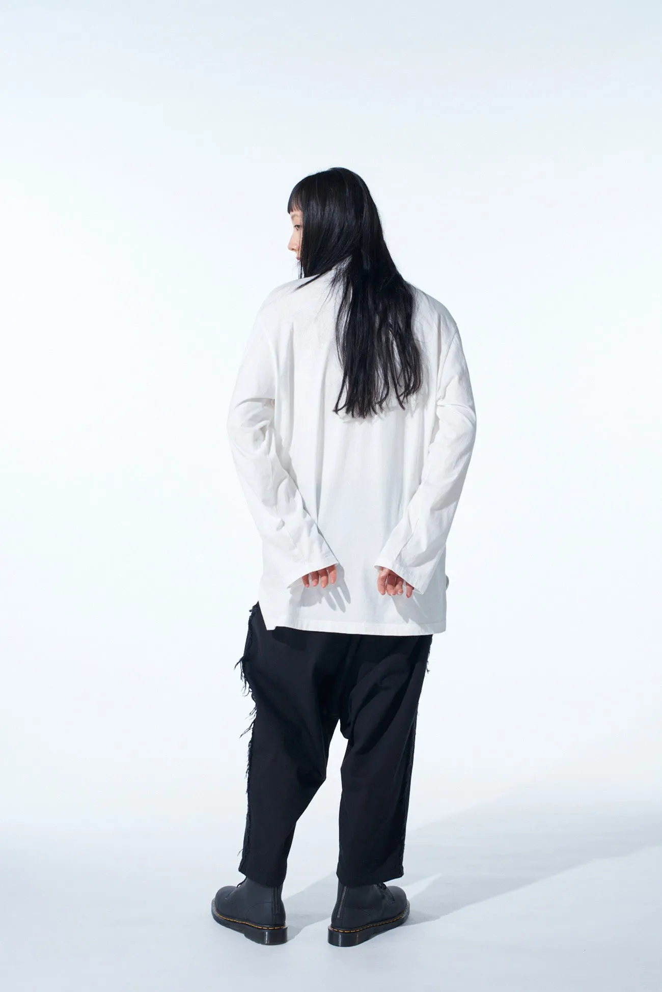 WOVEN AND JERSEY COMBINATIONS STAND COLLAR HENLEY NECK PULLOVER