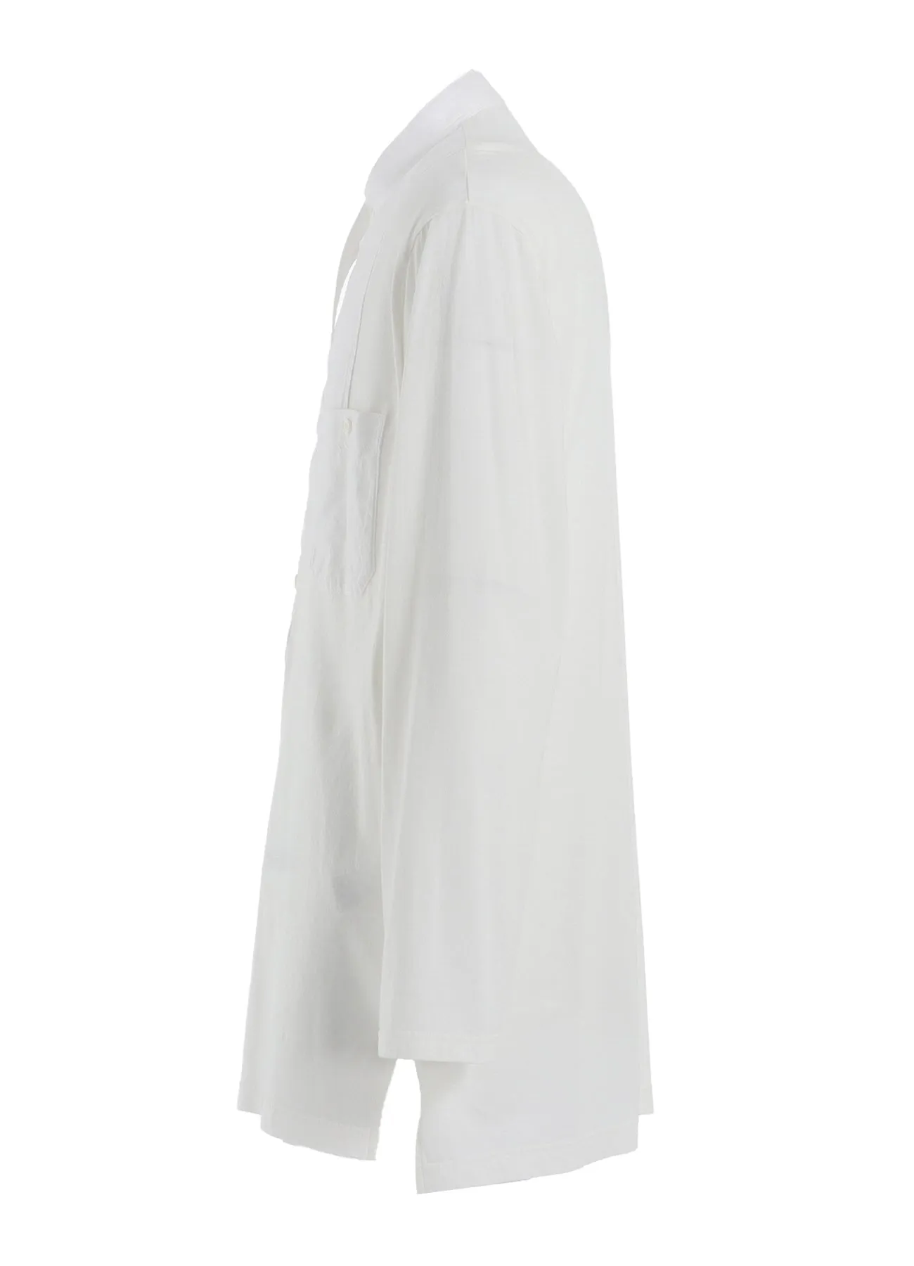 WOVEN AND JERSEY COMBINATIONS STAND COLLAR HENLEY NECK PULLOVER