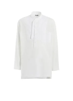 WOVEN AND JERSEY COMBINATIONS STAND COLLAR HENLEY NECK PULLOVER