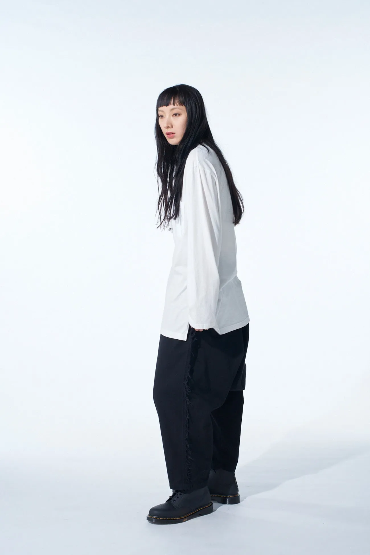 WOVEN AND JERSEY COMBINATIONS STAND COLLAR HENLEY NECK PULLOVER