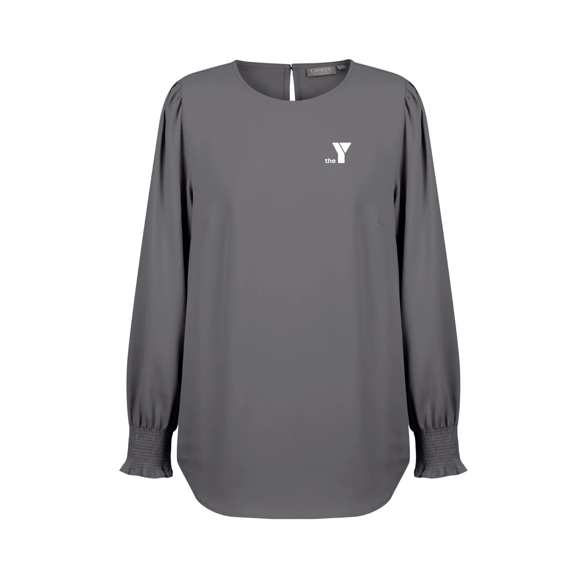 Y Womens Shirred Cuff Soft Top - Charcoal