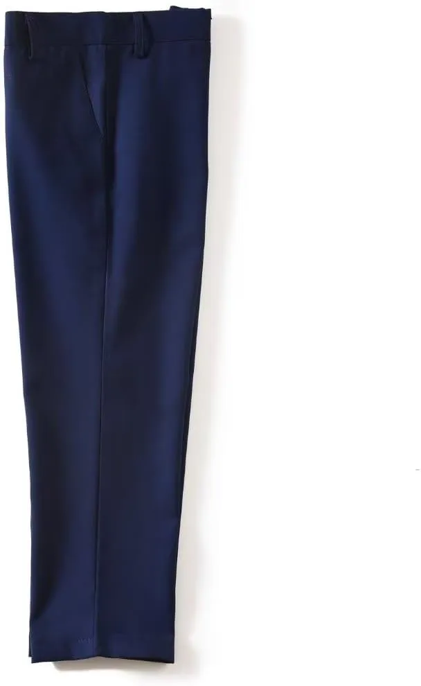 YuanLu Boys Dress Pants for Wedding Toddler Kids School Uniforms Pants with Adjustable Waist Blue Size 2T